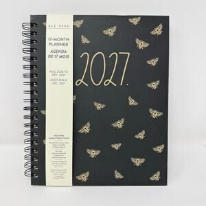 Rae Dunn 2027 17 Month Planner Black Gold Bee Hardcover Spiral Agenda Planner